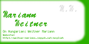 mariann weitner business card